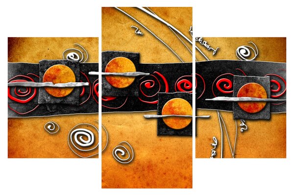 Obraz abstrakcie - Planéty (90x60 cm)