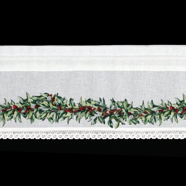 KRÁTKA VIANOČNÁ ZÁCLONA NA PÁSKE XMAS8 150X30 CM VZOROVANÁ