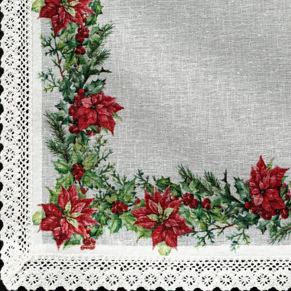 VIANOČNÝ OBRUS XMAS5 85X85 CM VZOROVANÁ