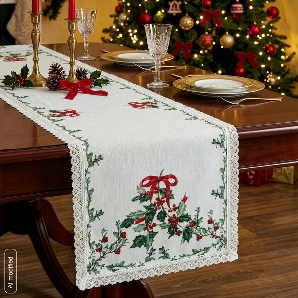 VIANOČNÝ BEHÚŇ NA STÔL XMAS7 40X140 CM VZOROVANÁ