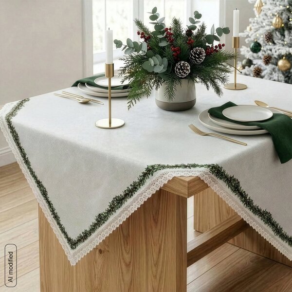 VIANOČNÝ OBRUS XMAS8 85X85 CM VZOROVANÁ