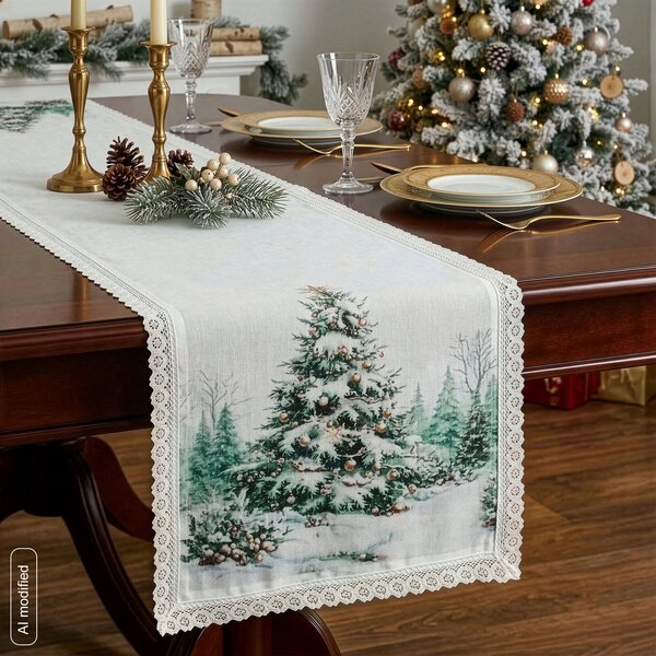 VIANOČNÝ BEHÚŇ NA STÔL XMAS9 40X140 CM VZOROVANÁ