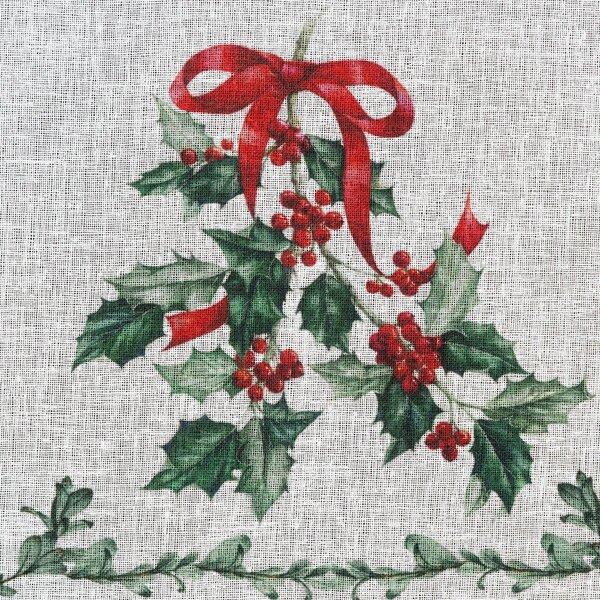 KRÁTKA VIANOČNÁ ZÁCLONA NA PÁSKE XMAS7 150X60 CM VZOROVANÁ