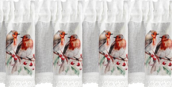 KRÁTKA VIANOČNÁ ZÁCLONA NA PÁSKE XMAS10 150X30 CM VZOROVANÁ