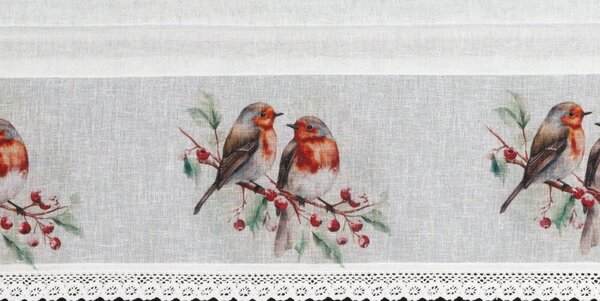KRÁTKA VIANOČNÁ ZÁCLONA NA PÁSKE XMAS10 150X30 CM VZOROVANÁ