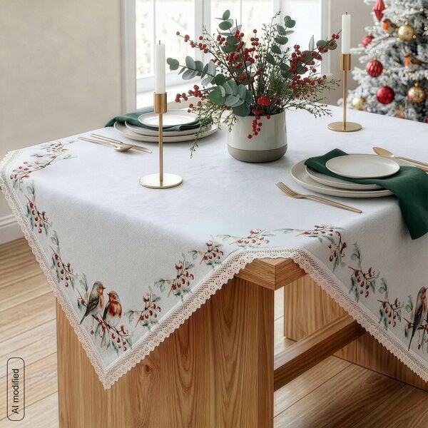 VIANOČNÝ OBRUS XMAS5 85X85 CM VZOROVANÁ