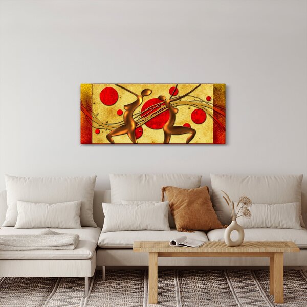 Abstraktný obraz s dvoma ženami (120x50 cm)