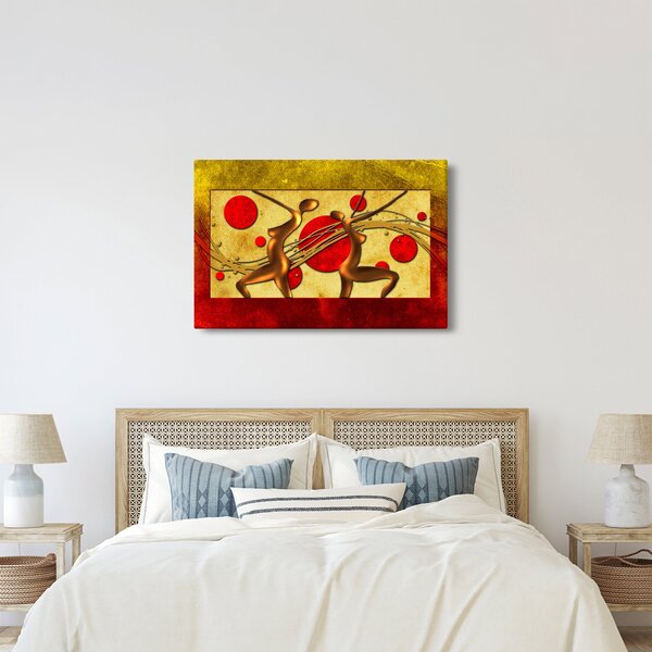 Abstraktný obraz s dvoma ženami (90x60 cm)