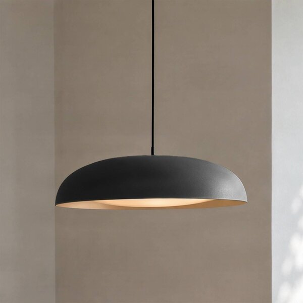Lindby LED závesné svietidlo Florie, čierne, kovové, Ø 40 cm, Čierna, Obývacia izba / jedáleň, kov, Moderný, Závesné svietidlo