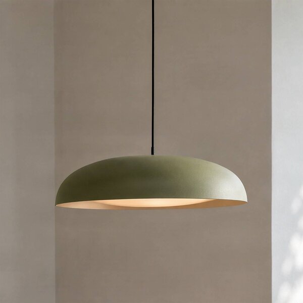 Lindby LED závesné svietidlo Florie, zelené, Ø 40 cm, kovové, Zelená, Obývacia izba / jedáleň, kov, Moderný, Závesné svietidlo