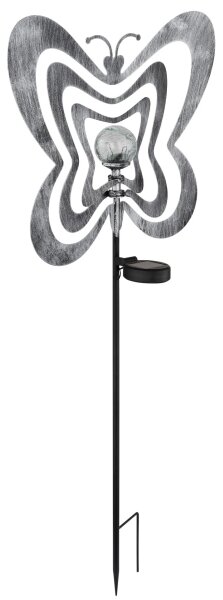 Globo 36581 - LED solárne svietidlo LED/0,06W/3V IP44 strieborný motýľ