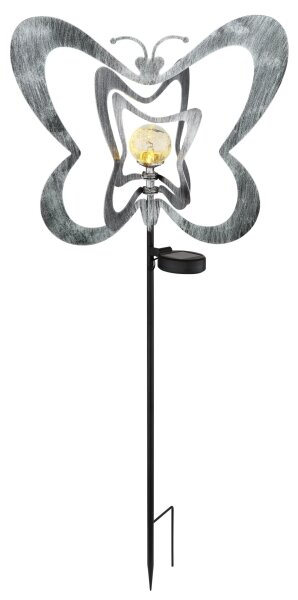 Globo 36581 - LED solárne svietidlo LED/0,06W/3V IP44 strieborný motýľ
