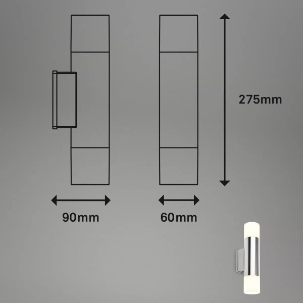 Briloner - LED kúpeľňové nástenné svietidlo 2xGU10/4,8W/230V IP44 3000K chróm