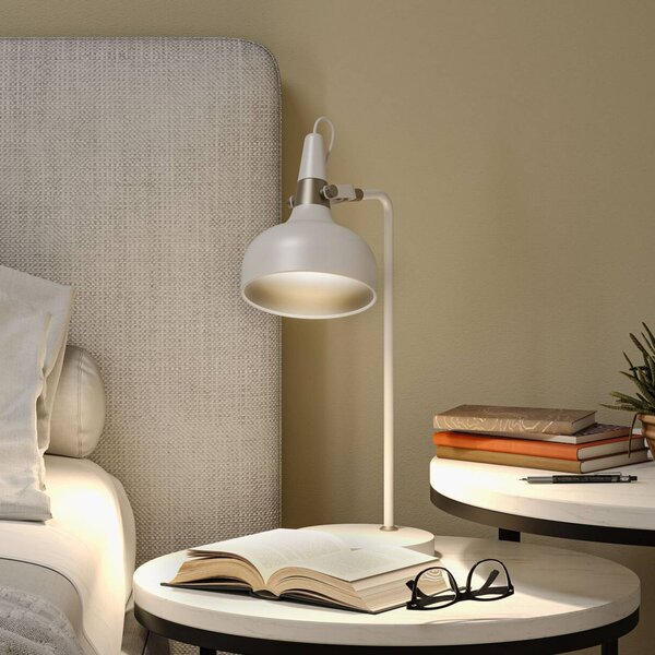 Paulmann Stolová lampa Juna STYLE, biela, výška 51 cm, kovová, Biela / opálová, Obývacia izba / jedáleň, kov, Moderný, Stojacie svietidlo