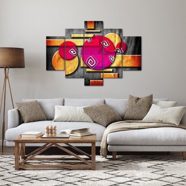 Abstraktný obraz s historickými symbolmi (150x105 cm)