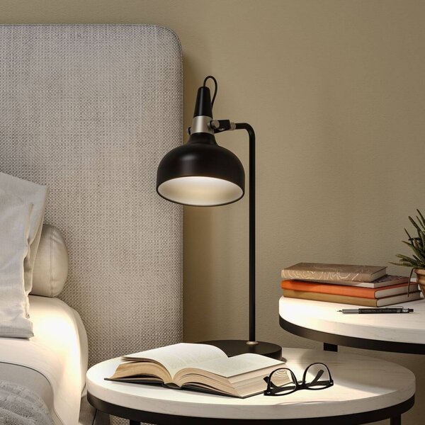 Paulmann Stolová lampa Juna STYLE, čierna, výška 51 cm, kovová, Čierna, Obývacia izba / jedáleň, kov, Moderný, Stojacie svietidlo