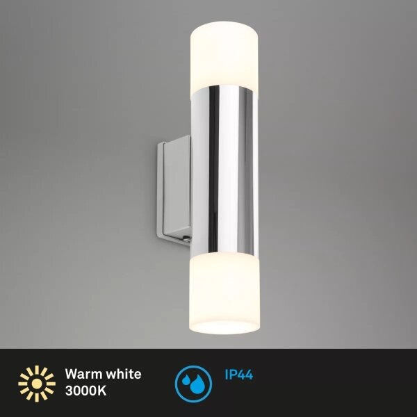 Briloner - LED kúpeľňové nástenné svietidlo 2xGU10/4,8W/230V IP44 3000K chróm