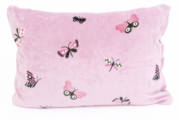 Obliečka na vankúš mikroplyš Exclusive 40 × 60 cm - Motýliky ružové