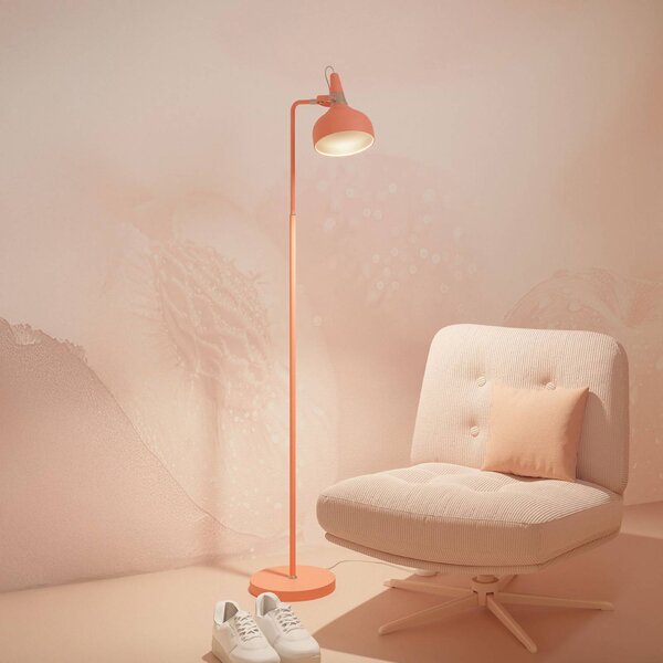 Paulmann Stojacia lampa Juna STYLE, broskyňová, výška 158 cm, kov, Žltá / oranžová, Obývacia izba / jedáleň, kov, Moderný, Stojaca lampa