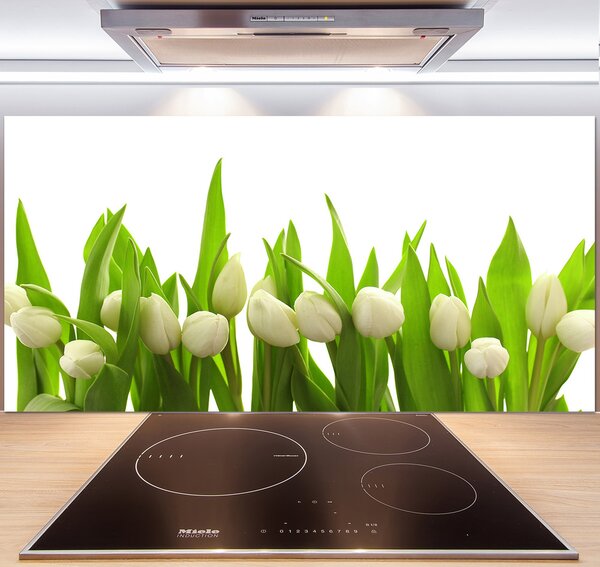 Panel do kuchyne Biele tulipány pl-pksh-140x70-f-40774643