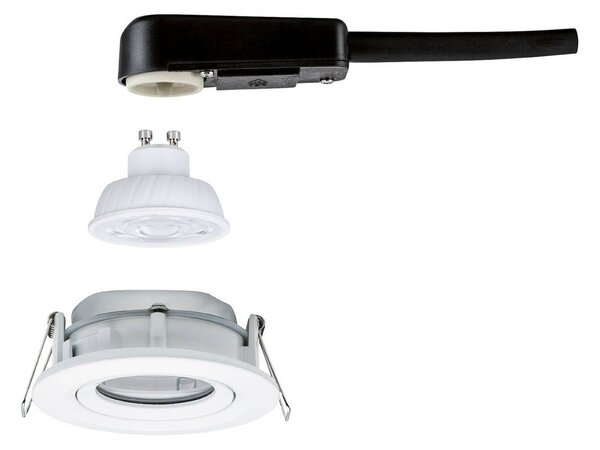 Paulmann Vstavaná lampa NOVA, biela, Ø 9 cm, otočná, stmievateľná (827), Biela / opálová, Kúpeľňa, Hliník, Moderný, Zapustené stropné svietidlo