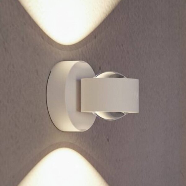 Paulmann LED vonkajšie nástenné svietidlo na batérie Zorik, biele, 10 cm, IP44, stmievač, Biela / opálová, Kúpeľňa, Plast, Moderný, Nástenné svietidlo