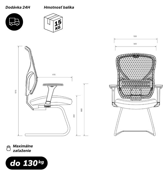 Čierna kancelárska konferenčná stolička ORBIT