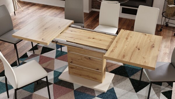 PIANO dub artisan / béžová - moderný rozkladací stôl do 200 cm
