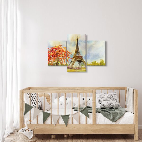 Maľovaný obraz Eiffelovej veže (90x60 cm)