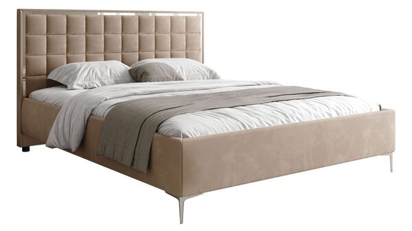 ČALÚNENÁ POSTEĽ NOEMI SILVER 140x200 S ROŠTOM ROYAL VELVET 170