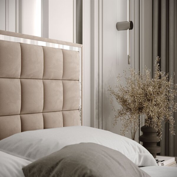 ČALÚNENÁ POSTEĽ NOEMI SILVER 140x200 S ROŠTOM ROYAL VELVET 170