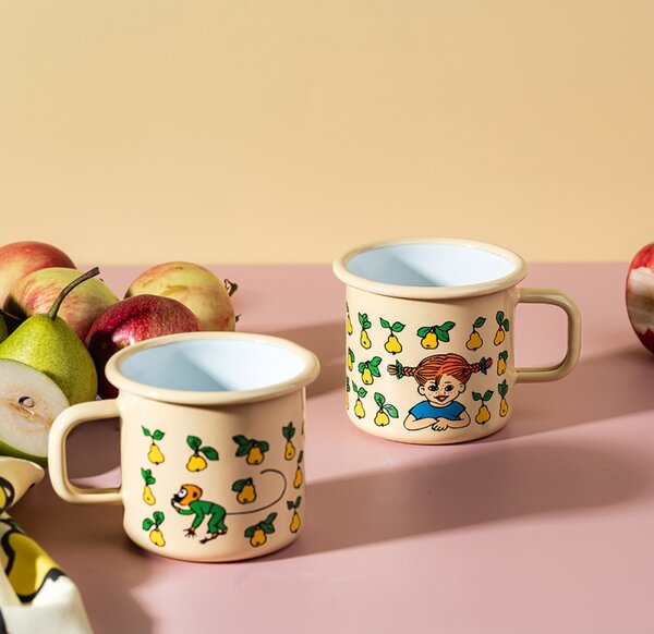 Muurla Hrnček Pippi Fruits 0,37l, smalt / žltý