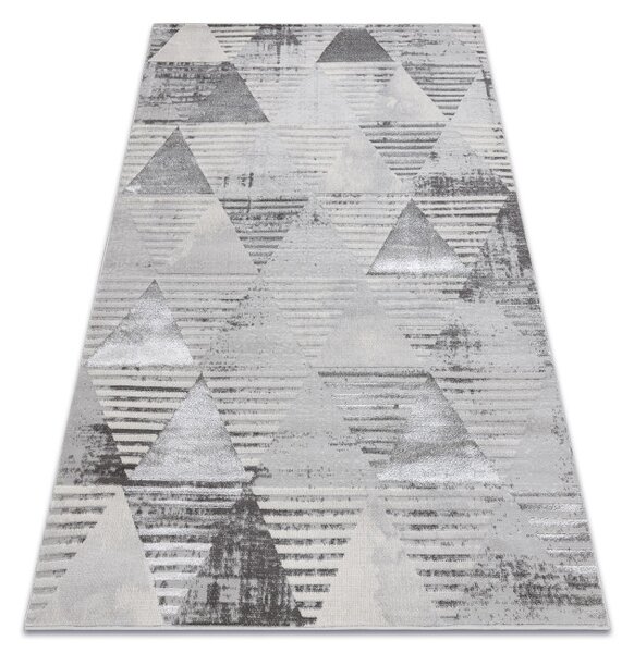 Koberec LIRA E1627 Trojuholníky geometrický, štrukturálny, glamour - sivý