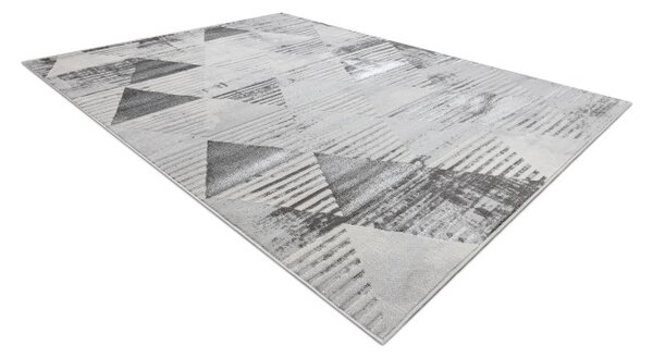 Koberec LIRA E1627 Trojuholníky geometrický, štrukturálny, glamour - sivý