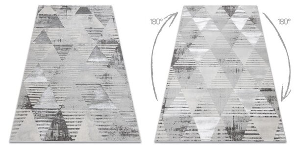 Koberec LIRA E1627 Trojuholníky geometrický, štrukturálny, glamour - sivý