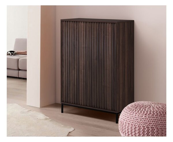 Skrinka v dekore orecha v prírodnej farbe 80x110 cm Celine - Støraa