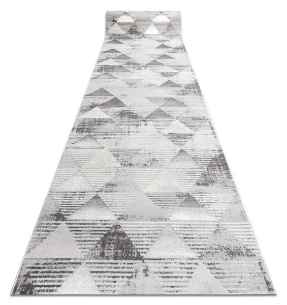 Behúň LIRA E1627 Trojuholníky geometrický, štrukturálny, glamour - sivý
