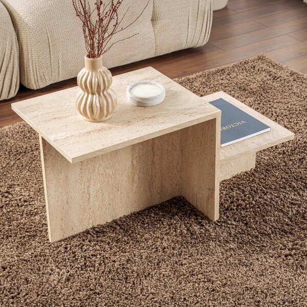 KONFERENČNÝ STOLÍK, krémová, kompozitné drevo, 80/40/40-23 cm MID.YOU - Online Only obývacie izby, Online Only