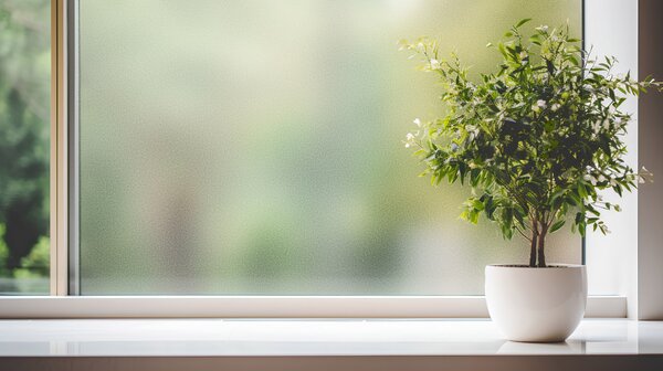 Priesvitná fólia na okno Mliečna matná - šírka 40 cm