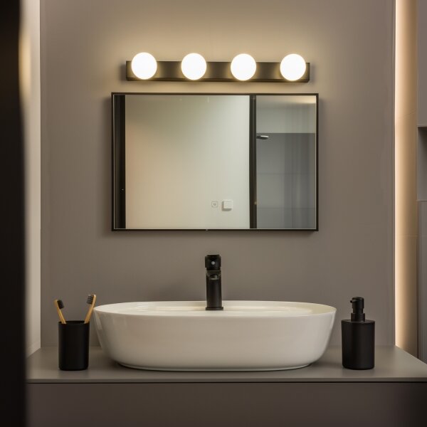 Brilagi - LED kúpeľňové osvetlenie zrkadla HOLLYWOOD 4xLED/3W/230V IP44 čierne