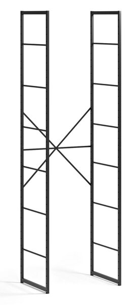 Otvorený šatní základný regál, 600 x 460 x 2020 mm, čierna