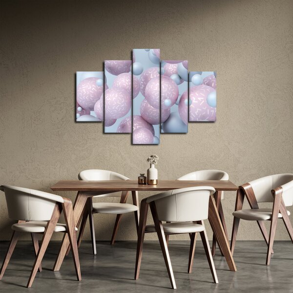 Abstraktný obraz - Pastelové guľa (150x105 cm)