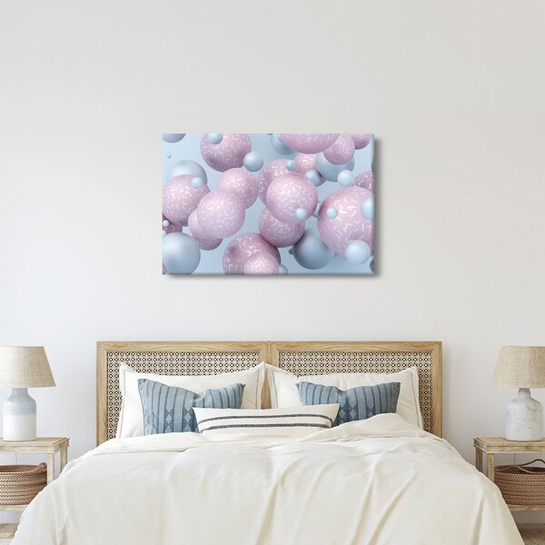 Abstraktný obraz - Pastelové guľa (90x60 cm)