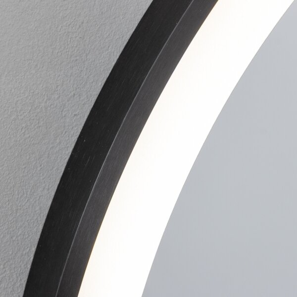 Brilagi - LED kúpeľňové zrkadlo ASTI LED/19W/230V 60 cm čierna IP44 CRI 90 stmievateľné + CCT