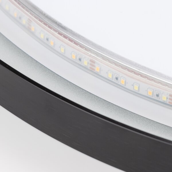 Brilagi - LED kúpeľňové zrkadlo ASTI LED/19W/230V 60 cm čierna IP44 CRI 90 stmievateľné + CCT
