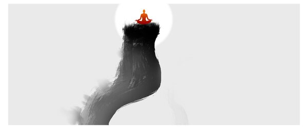 Obraz - Meditácia na vrchole (120x50 cm)