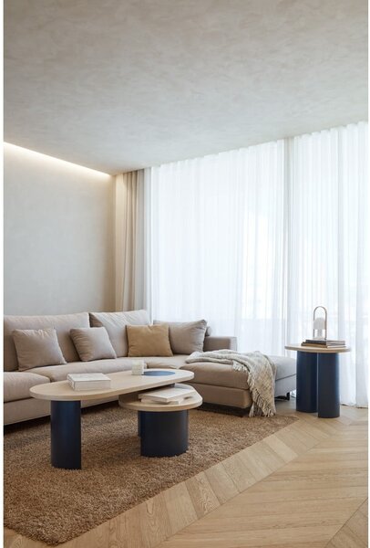 Modrý/v prírodnej farbe konferenčný stolík v dekore jaseňa 50x120 cm Nori – Teulat