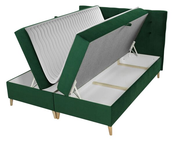 Boxspringová dvojlôžková posteľ 180x200 SERAFIN - šedá + topper ZDARMA