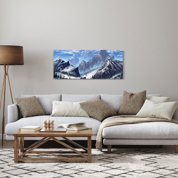 Obraz - Maľované hory (120x50 cm)