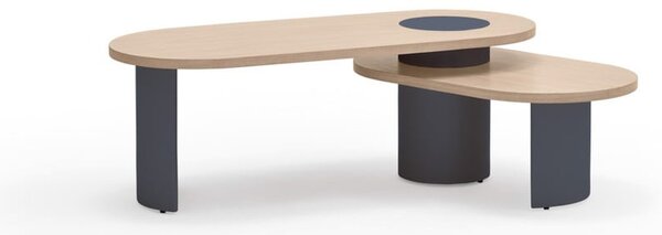 Modrý/v prírodnej farbe konferenčný stolík v dekore jaseňa 50x120 cm Nori – Teulat
